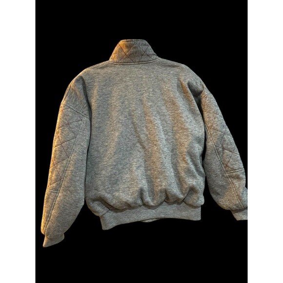 Vtg Active Elements Women's Button-Up Sweatshirt Jacket Med Gray Lined Pockets - Picture 9 of 12